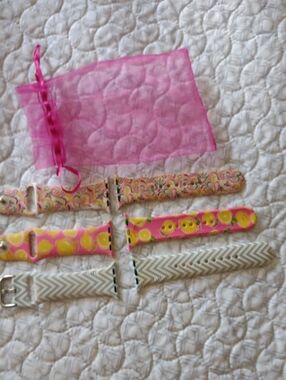 Women's Pink Printed Interchangeable Watch Bands - Set of 3
